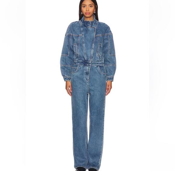 Ronny Kobo Pants - RONNY KOBO Eugene Denim Jumpsuit In Blue Size X Small